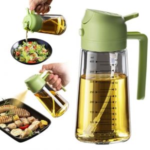 TrendPlain Spray Huile Cuisine 470ml &ndash; Vaporisateur Huile Air Fryer 2-en-1 pour Cuisson, Salades, Vinaigre et Accessoire Cuisine avec Stickers, Protection Contre la Lumi&egrave;re (1 pi&egrave;ce, Vert-1) (TrendPlain, neuf)
