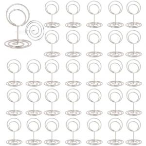 ZYEKIU 30 Pi&egrave;ces Argent Porte Nom Table, Porte Photo Pince, Porte Photo sur Pied, Porte Cartes de Table pour Mariages, Porte Numero de Table, pour Mariage No&euml;l Banquets F&ecirc;tes Saint Valentin (Rond) (RUIYIDZ, neuf)