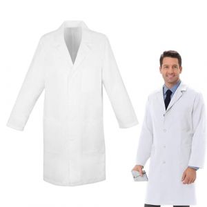 Blouse Blanche Lycée Coton, Blouse de Médecin Blouse Blanche Laboratoire Scolaire de Chimie pour Homme Femme pour Chimie étudiant et Lycée Hospital Industriel (DIDIhouse, neuf)