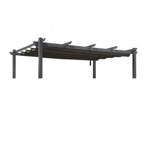 PURPLE LEAF Bache pour Pergola, Toile Pergola 4 x 3 m Retractable, Toile de Tonnelle Toile de Toit Rechange pour Jardin Terrasse, Gris (PURPLE LEAF, neuf)