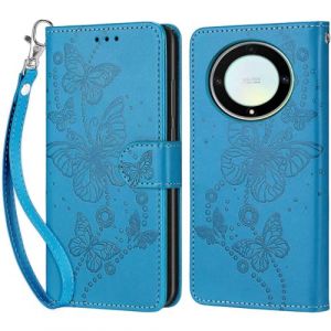 KENHONER Coque pour Honor X9A 5G / Honor Magic5 Lite, Housse Etui Portefeuille Cuir Multifonction, Fermeture Magn&eacute;tique &agrave; Clapet Anti-Choc Compatible avec Coque Honor Magic 5 Lite Book - Bleu (KENHONER, neuf)