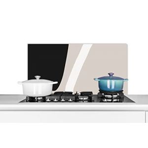 Credence Pastel - Minimalisme - Formes Fond de hotte 90x45 cm Credence aluminium Plaque inox de cuisine (WallCircle, neuf)