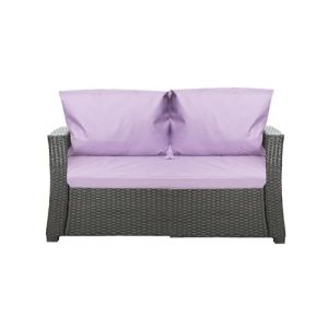 Setgarden® Coussin d'extérieur pour banc de jardin en rotin synthétique - Pour balancelle hollywoodienne - Violet clair - 130 x 60 x 50 cm (setgarden, neuf)