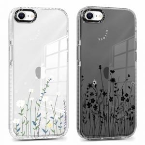 Xylota 2 Pi&egrave;ces Coque pour iPhone 16e/SE 4/SE 2025 6,1", Transparente &Eacute;tui avec Aesthetic Motif Fleur Dessin, Mince TPU Souple Silicone Housse Antichoc Antirayures Protection Case Filles Cover, 01 (AMCREST HOLDINGS, neuf)