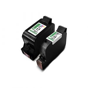 Eurotone Set de 2 Cartouche d'encre Compatible pour HP 15XL C6615DE 17XL C6625AE pour DeskJet 816C 817C 825C 825CVR 840C - 1x Black & 1x Color (Eurotone, neuf)