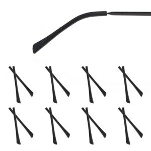 Ptwola Lot de 8 paires de lunettes de rechange, embouts antid&eacute;rapants, embouts en silicone, embouts souples pour jambes fines en m&eacute;tal, Noir , 2,75 &times; 0,24 &times; 0,15 Zoll (Witnessgood, neuf)