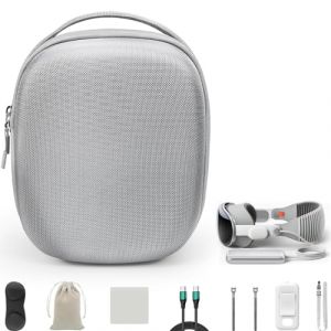 Amazear Étui de transport 10 en 1 pour Apple Vision Pro, kit d'accessoires pratiques pour VisionPro VR, avec sac de voyage compact, support de batterie avec sangle, câble de 3 m et attaches, couvercle (Amazear Store EU, neuf)