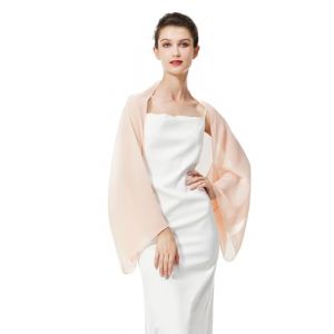 BEAUTELICATE Cardigan Bol&eacute;ro En Mousseline De Soie Couverture Veste &agrave; Manche Transparent Grande Taille De Femme Mari&eacute;e Soir&eacute;e Mariage C&eacute;r&eacute;monie D&rsquo;&eacute;t&eacute;(Taille unique,Rose Salmom) (BEAUTELICATE-FR, neuf)