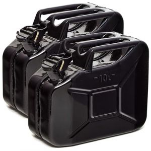 BW® Jerrican en métal pour carburant - 2 x 10 l - Noir - RAL 9005 - Certifié TÜV et homologation ONU - Fabriqué en Europe (let's build brands, neuf)