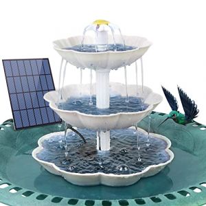 AISITIN Fontaine Solaire Exterieure de Jardin, avec Fontaine Solaire de 3,5 W - 3 Niveaux d'alimentation pour Oiseaux Bain d'oiseaux et Fontaine Solaire DIY - Amovible pour Bain (White) (AISITIN Boutique Agréée RV, neuf)