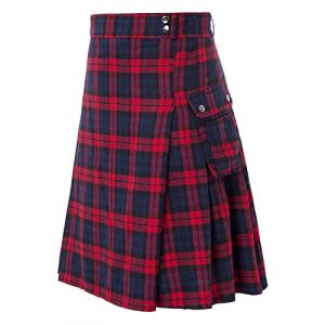 YAODAMAI Jupe de f&ecirc;te &eacute;cossaise pour Hommes Mode Vintage Check Contraste Jupe pliss&eacute;e Guerrier m&eacute;di&eacute;val Kilt (OWENMDD, neuf)