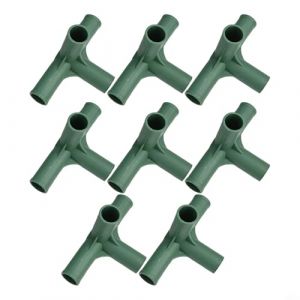 FACULX Lot de 8 raccords de jonction de cadre de serre de 19 mm - Support robuste pour auvent de jardin - Raccords en plastique vert pour tuyaux m&eacute;talliques en PVC (4#) (HotglobalMall, neuf)