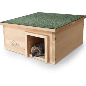 wildlife home Maison pour hérisson - Grande taille XXL - En bois avec sol et toit résistant aux intempéries - Maison pour hérisson - Sécurité pour chat - Quartier d'hiver pour le jardin (Görges Naturpharma GmbH, neuf)
