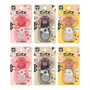 HUVZOR 6 pi&egrave;ces Patte de chat Correcteur, Patte de chat Correcteur avec Capuchon Protecteur, roller de correction pour effacer et corriger, pour Papeterie, Accessoire Bureau et Fourniture Scolaire (Volumetech OU, neuf)