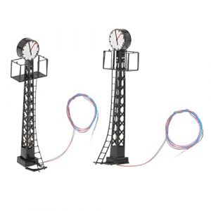 2 Pi&egrave;ces 1/87 Chemin de Fer s HO &Eacute;chelle Miniature B&acirc;timent Paysage cessoires LED Lampe Rail pour Sable Table Micro Paysage, Le noir (Harilla, neuf)