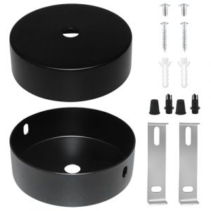 URHRHU Cache Fil pour Lustre Lot de 2 Baldaquin de Plafond Noir 100 X 24mm Rosace Plafond Cache Fil, Lampe à Baldaquin, pour Salon, Couloir, Lustre de Cuisine [Classe énergétique G] (JUTong, neuf)