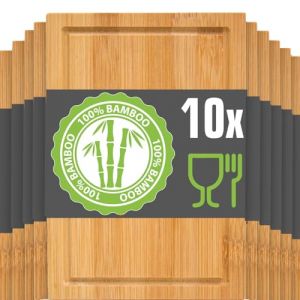 DuneDesign Lot de 10 : Petite Planche a Decouper - 22x15 Planche Aperitif Bois - Planche Petit Dejeuner Petite Planche de Bois - Planche a Charcuterie Apero - Planche à Découper Bambou Planche Bois (einspreis, neuf)