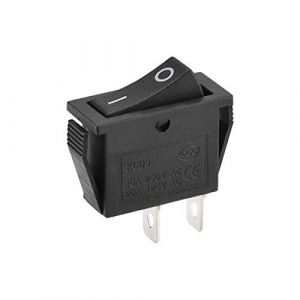 sourcing map Bateau Interrupteur &agrave; Bascule Noir Interrupteur &agrave; Bascule pour Bateau Voiture Marine 2broches ON/OFF AC 250V/15A 125V/20A 1pcs (Weisser Berg, neuf)