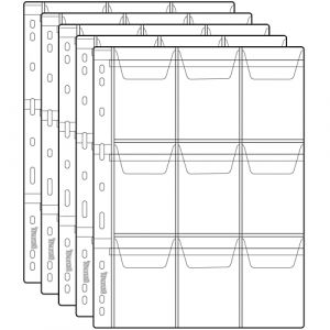 Uncle Paul Coin Collecting Pages 5 Feuilles 9 Poches Standard 9Hole Coin Pocket Inserts Collecting Sleeves for Coins CS03509 (Uncle Paul Direct, neuf)