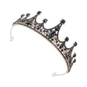 SUPVOX Couronne Baroque Noire Vintage pour Mari&eacute;e Cristaux Brillants Accessoire de Coiffure &Eacute;l&eacute;gant pour Robe de Mari&eacute;e Bandeau Raffin&eacute; pour Mariage et F&ecirc;tes (Curve Saver, neuf)