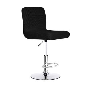 Extensible Housse-Couvre de Tabouret de Bar Pivotante avec Dossier Lot de 1/2/4/6, Scandinave Incurvee Couverture de Tabouret Haute Housse Chaise de Salle a Manger ( Color : Black , Size : Set of 1 ) (Pooneeliff, neuf)