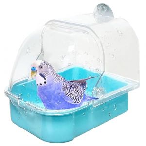 Bain d'oiseaux, pour cage, 1 pièce, multifonction, pour perroquet, baignoire, douche, cage à oiseaux, accessoires pour petits oiseaux, perruches, perroquets, calopsittes, hamsters (smileV, neuf)