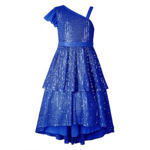 LOLANTA Robe de Paillettes &Eacute;l&eacute;gante mi-Longue sans Manches pour Filles - Soir&eacute;e F&ecirc;te de Mariage C&eacute;r&eacute;monie &eacute;tincelante (LOLANTA, neuf)