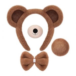 Lot de 4 serre-têtes en forme d'ours avec oreilles douces pour costume d'Halloween et de cosplay Marron (kilnbright, neuf)