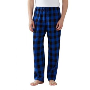 Jveyvth Pantalon de Pyjama Pour Homme, Pantalon de Nuit à Carreaux En Flanelle de Coton, Pantalons de Pyjama Avec Poches Et Braguette Boutonnée (CSEASY, neuf)