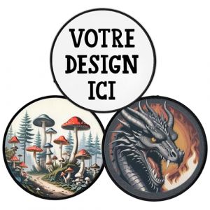 Patch Personnalis&eacute; Cercle 7,6cm &agrave; 25,4cm avec votre Photo, Logo, Text ou Design | Impression Textile Haute R&eacute;solution | Rond &Eacute;cusson Thermocollant sur mesure | Pour Vestes & V&ecirc;tements (12,7cm largeur) (Concrete Schoolyard Berlin, neuf)