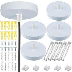 Svitzoot Lot de 5 Cache Lustre Plafond, Baldaquin de Plafond Blanc, 100 X 18mm Rosace Plafond Cache Fil, Lampe &agrave; Baldaquin, pour Salon, Couloir, Lustre de Cuisine [Classe &eacute;nerg&eacute;tique G] (CYUaoao-EU, neuf)
