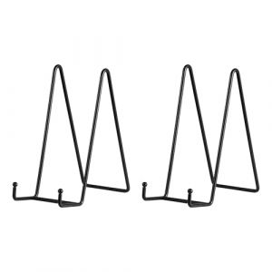 Tincogo Chevalets Porte-Assiette en M&eacute;tal - Support de Table pour Assiettes D&eacute;coratives - Pr&eacute;sentoir pour Menu de Mariage, Cadre Photo, Plaque, Livre ou Art - Lot de 2 - Hauteur 20,3 cm - Noir (Tincogo, neuf)