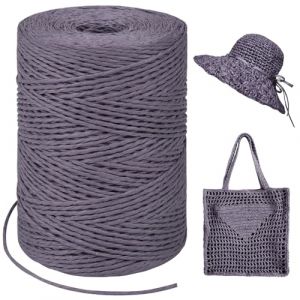 LEREATI Rafia Naturel Bobine 1.5mm x 300m Raphia à Crocheter Rafia Crochet, Fil de Raphia à Crocheter pour Sac, Chapeau, Paniers, Emballage Cadeau, Bricolage Décoration (Violet Foncé) (LEREATI, neuf)