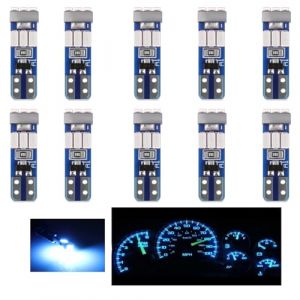 SUCANY T5 LED W3W Ampoules,Ampoule &agrave; LED 2721 27 37 286 PC74,12V 300LM 0.6W 9SMD 3014 Chip,Convient Aux Indicateurs Du Tableau De Bord Et Du Groupe D'Instruments De L'Automobile (Ciel Bleu -10 Pi&egrave;ces) (SUCANY Europe, neuf)