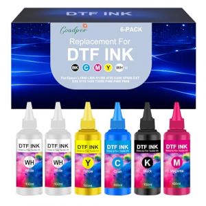 DTF Ink,DTF Encre 600ml pour DTF Film Compatible pour Epson ET-8550,ET-8500,ET-2850,XP-15000,XP600,DX7,DX5,R2400,R1390,L1800,L800,1430,1400,I3200 (100MLX 6,2WH/C/M/Y/K) (Funrrie, neuf)