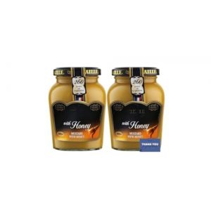 Maille Moutarde de Dijon avec miel 230 g (lot de 2) – Moutarde lisse, sucrée et salée pour des délices culinaires (FusionEat, neuf)