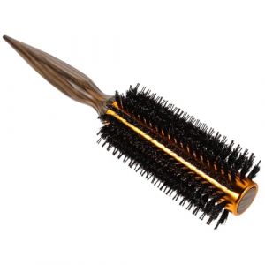 VILLCASE Brosse Ronde R&eacute;sistante &agrave; la Chaleur 16 en Poils de Sanglier Manche en Bois Brosse Chauffante pour Boucles Coiffage Cheveux Courts et &Eacute;pais Outil Compact de Brushing (Farrar Fae, neuf)