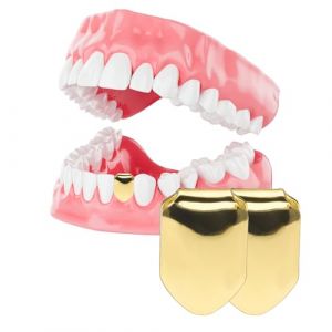 GETBSTOOP Dents Hip Hop Bretelles plaquées unies Capuchon de dents simple pour dents Hip Hop Dents Grillz Bling Slugs Décoration pour dents Bouche Fournitures de fête Grills dentaires (zhenxinxx, neuf)
