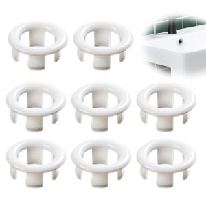 EUYKQNOI 8pcs Anneau de D&eacute;bordement d&rsquo;&Eacute;vier - Anneau Bouchon De Trop-Plein, Garniture &Eacute;vier de Trou Rond, Couvercle Anneau de Trop-Plein de Lavabo Salle de Bain(Blanc) (QSDMY, neuf)
