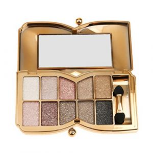 Gazechimp Palette de Fard à Paupières Paillettes de 10 Couleurs Professionnel Diamant avec Pinceaux pour Maquillage des Yeux - # 5 (Chatte Maison, neuf)