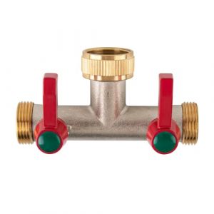 Tesmotor Distributeur en T pour robinets, Robinet Triple Sortie en Laiton G 3/4 Pouce, Distributeur 3 Voies avec Vannes &agrave; Bille S&eacute;par&eacute;es (Eco-veranda-EU, neuf)