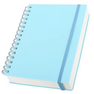 Yarotm Carnet Ligné A5-1 Pièce Cahier Spirale 15.5x20.9cm - 300 Pages/150 Feuilles Bloc Note A5 - Cahier de Note A5-100g/m² Carnet Ligné - Bleu Clair Notebook à Couverture Plastique (Droking, neuf)