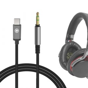 GEEKRIA Câble audio numérique USB-C compatible avec WH-ULT900N WH-1000XM5 WH-1000XM4 WH-XB920N MDR-XB950BT MDR-XB950N1 Câble INZONEH5, cordon audio de remplacement en nylon tressé Type-C (4 pi/1,2 m) (GeekriaDirectEU, neuf)