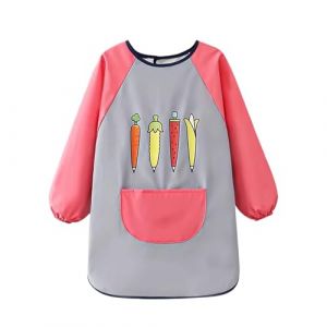 Mecmbj Tablier Peinture Enfant, Blouse Peinture Enfant, pour Enfants de 6 &agrave; 12 Ans, Tablier de Bricolage Enfants pour gar&ccedil;ons et Filles pour l&eacute;cole, Peinture, Cuisine, activit&eacute;s (Gris Rose) (TyfWon, neuf)
