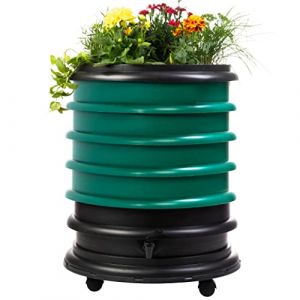 WORMbox | Lombricomposteur 4 Plateaux Vert Foncé + Jardinière | 64 litres | Compostez Vos déchets organiques, Les vers de Terre / lombrics produisent du lombricompost (Ferme du Moutta, neuf)