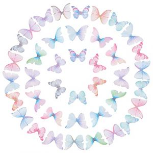 SUNNYCLUE 1 Boîte 180 Pcs 6 Couleurs Tissu Papillon Décorations 3D Ornement de Papillon Organza Ailes de Papillon pour DIY Bijoux Artisanat Boucle d'oreille Collier Pince à Cheveux Décoration (SUNNYCLUE  FR, neuf)