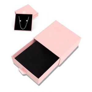 KGDUYC 1 pi&egrave;ce bo&icirc;te cadeau &agrave; bijoux 9x9x1.7cm coffrets cadeaux pr&eacute;sentoir &agrave; bijoux en papier petite bo&icirc;te cadeau pour collier boucles d'oreilles bague rangement de bijoux - rose (BOOKING PRICELESS, neuf)