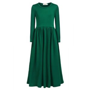 Arshiner Robe pour Fille &agrave; Manches Longues - Robe Longue pour Enfant - Robe t-Shirt Unie - Automne et Hiver - Robe en Coton - Robe d&eacute;contract&eacute;e avec Poches - Taille Robe de soir&eacute;e 98-152 (Arshiner Store, neuf)