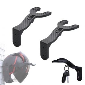 Mimzemamz Support de casque moto, 2 pièces crochet mur et porte-manteau, accessoires pour casque suspendu et clés, noir (minzhenamz, neuf)