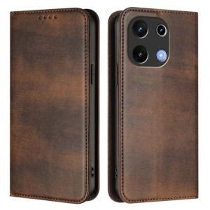 GOGME Coque pour UMIDIGI Note 100 / Note 100A, &Eacute;tui Portefeuille en Cuir avec Protection RFID, Housse de Protection avec Support et Fentes pour Cartes - Marron (KERUN EU, neuf)